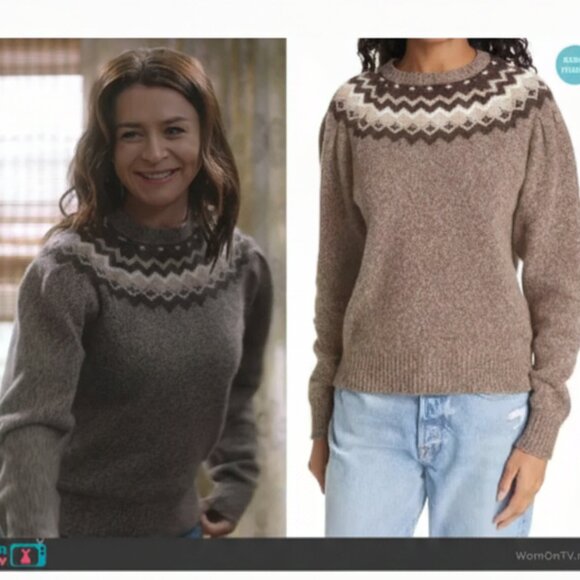 Frame Denim Sweaters - Frame Women's Size Small Brown Fair Isle Merino Wool Cashmere Blend Sweater